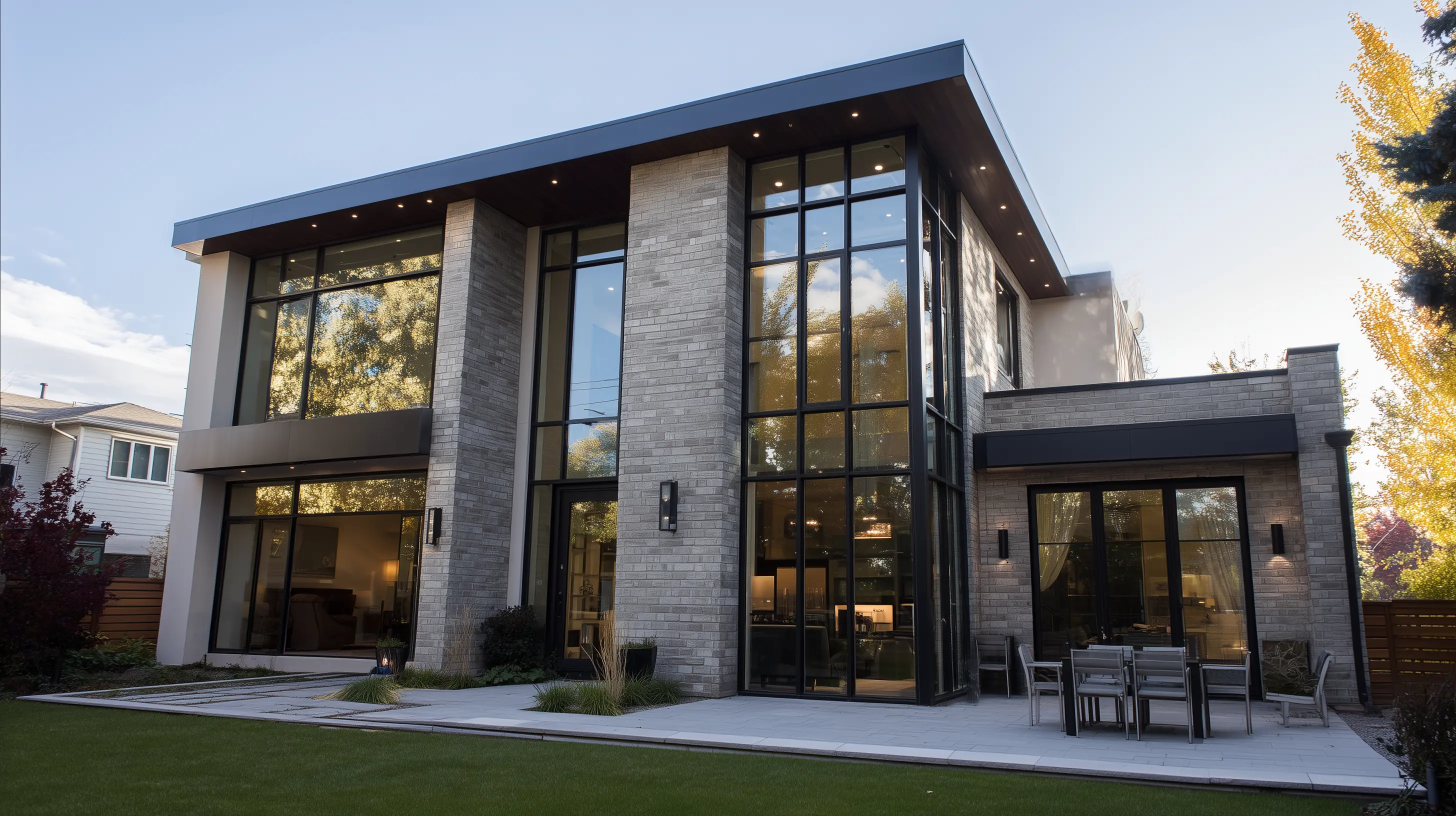 Modern commercial building with professional window tinting