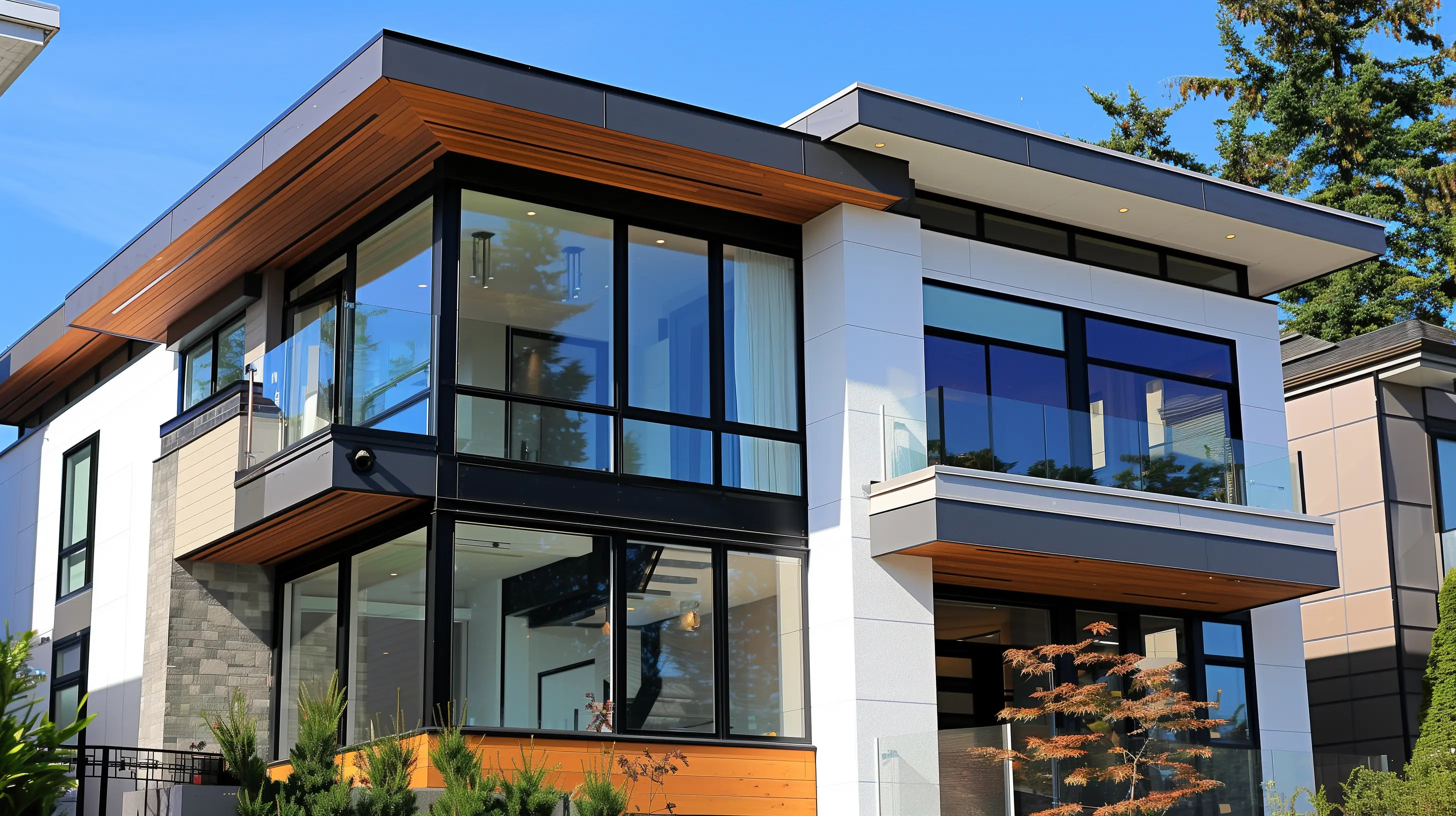 Modern residential home with professional window tinting